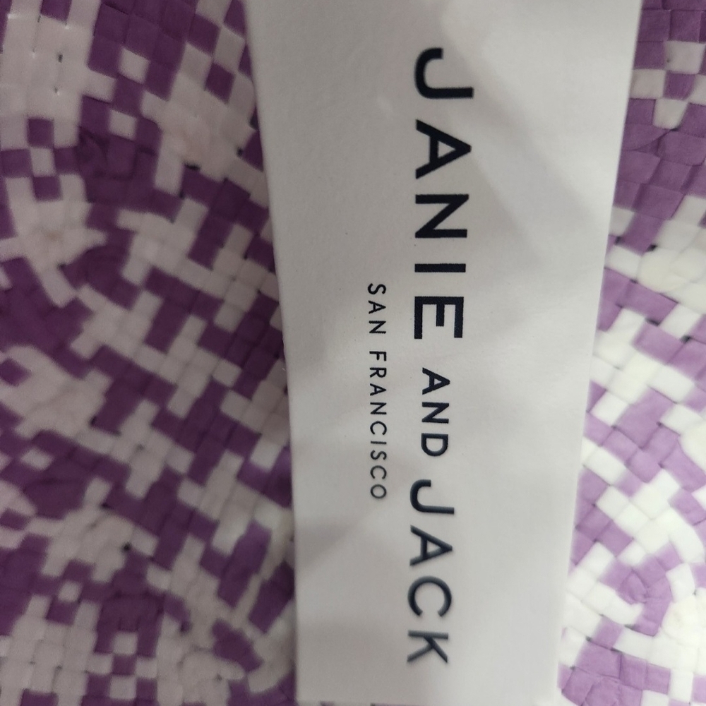 Janie and Jack Lavender Checkered Kids Hat - Picture 2 of 4